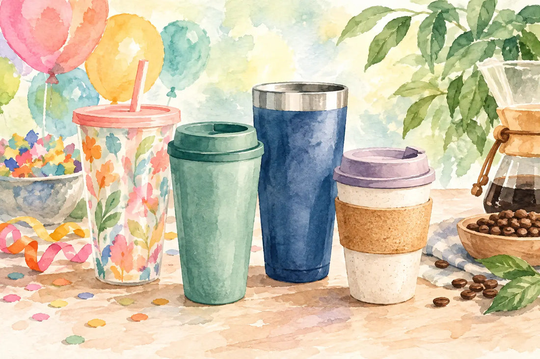 Vasos reutilizables para fiestas, café y diario
